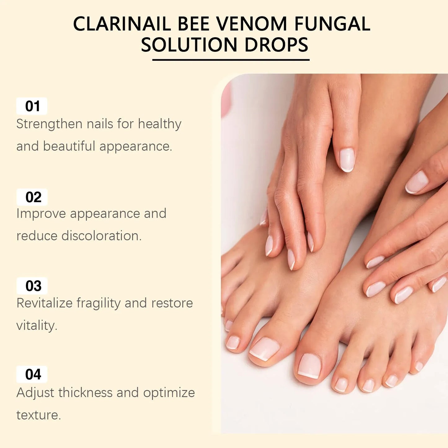 50ml bottle of nail fungus care solution containing bee venom and peppermint oil