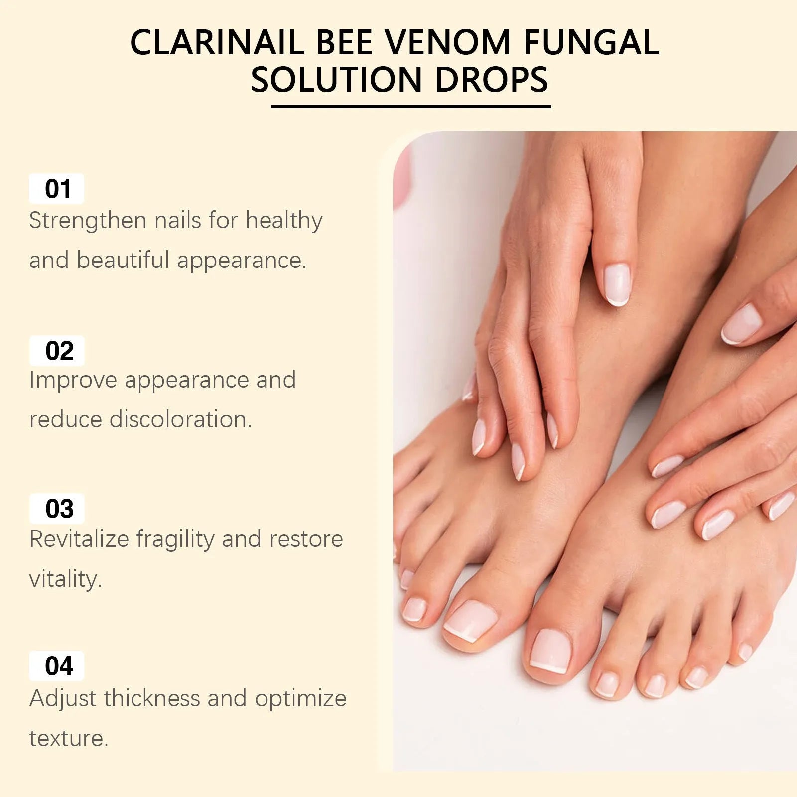 50ml bottle of nail fungus care solution containing bee venom and peppermint oil