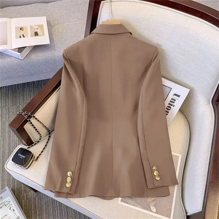 Women's loose-fit polyester blouse in black with regular sleeves and 50cm length for commuting wear