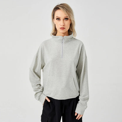 Cozy women's pullover sweatshirt in various colors for stylish and comfortable casual wear.