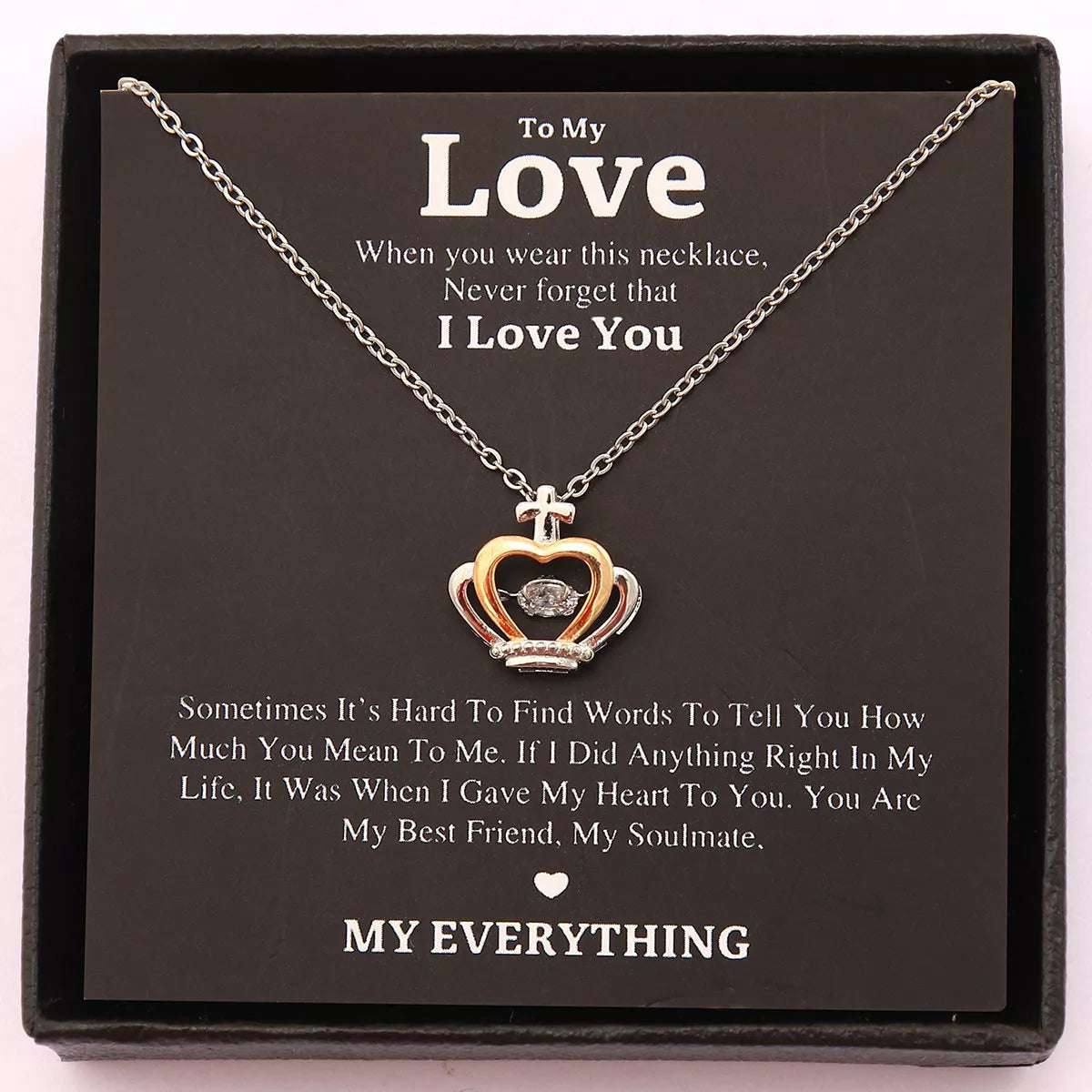 Mother's Day gift necklace with heart-shaped alloy pendant in gift box
