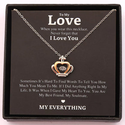 Mother's Day gift necklace with heart-shaped alloy pendant in gift box