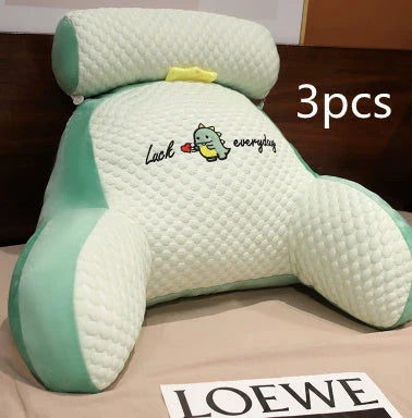 Adjustable ergonomic reading pillow with breathable fabric and detachable cover for comfortable support and easy cleaning