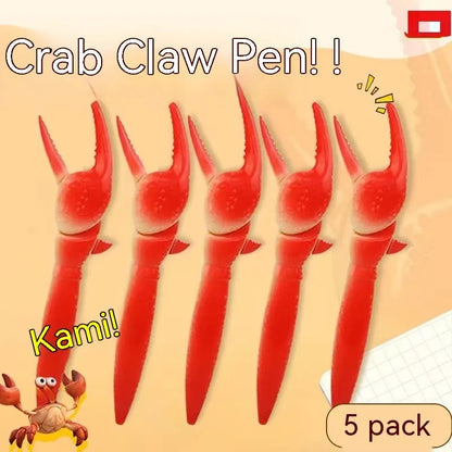 Crab-shaped clip ballpoint pen with spring mechanism that moves when pressed