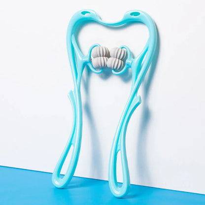 6-wheel neck massager with smooth-rolling balls for soothing muscle relief and relaxation