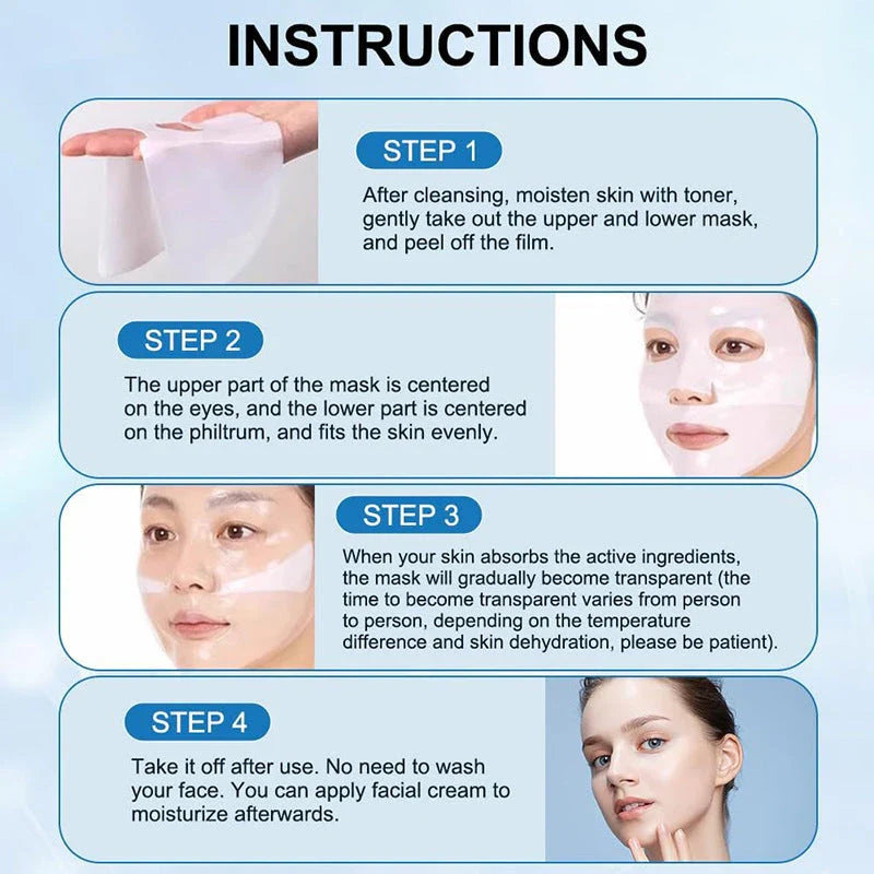 Deep Collagen Overnight Mask - Rejuvenating Facial Sheet Masks with Low-Molecular-Weight Collagen for Firmer, More Radiant Skin