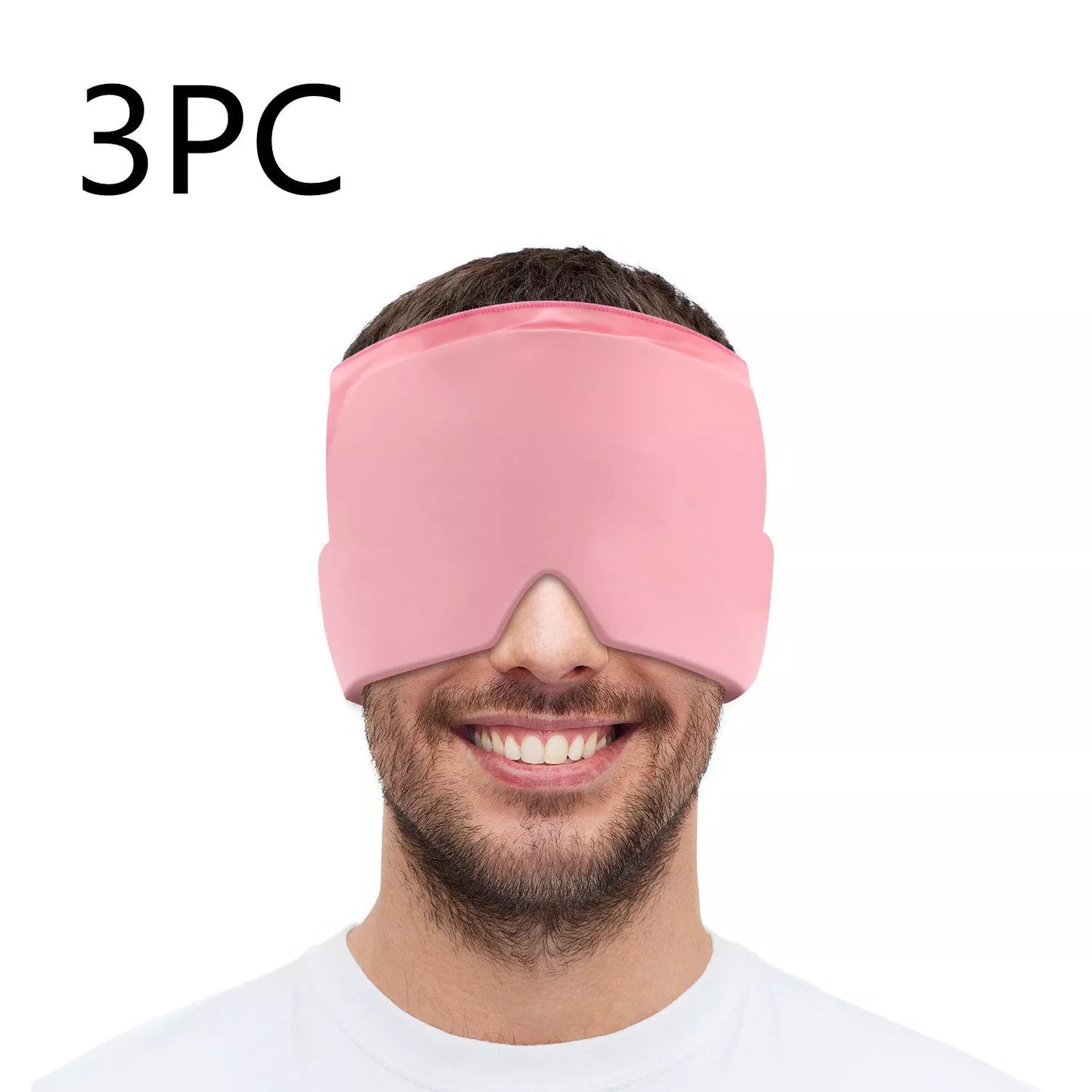 Gel Headband for headache relief in black, pink, sky blue, gray, and purple