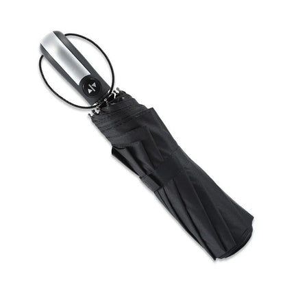 Business No Plus-sized Sun-shade Umbrella open, showing black NC fabric with 10 steel ribs and rubber handle
