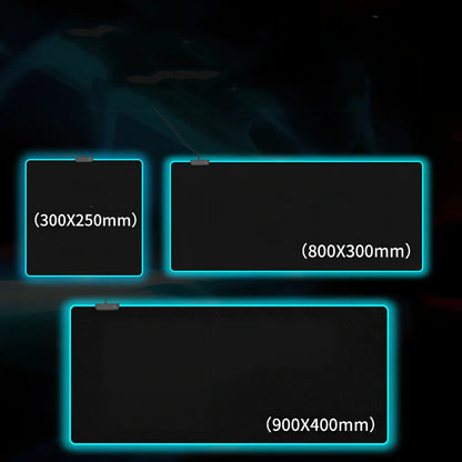 Oversized RGB luminous gaming mouse pad in 900x400mm size with starry sky lighting and 4.0mm rubber thickness