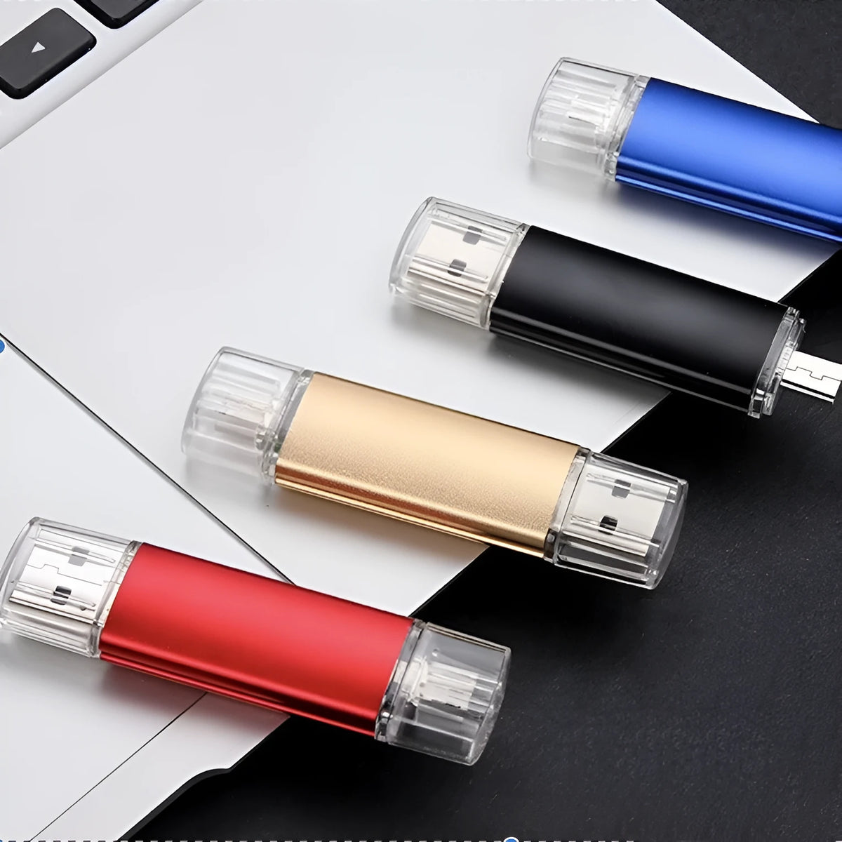 Caike aluminum alloy USB 2.0 flash drive in 32GB or 64GB with seven colour options