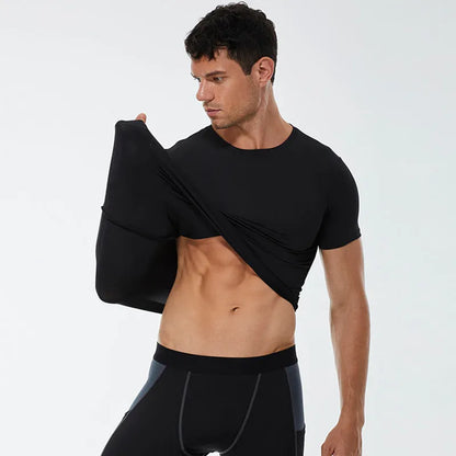 Men's solid colour short sleeve shirt in quick-drying polyester available in multiple sizes