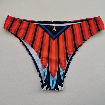 Ladies high waist swimwear set in feather color, 100% polyester, sizes S to 2XL