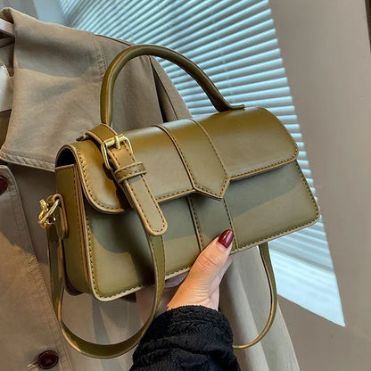 Women's beige messenger bag with horizontal square shape, 22cm width, and file compartment for commuting