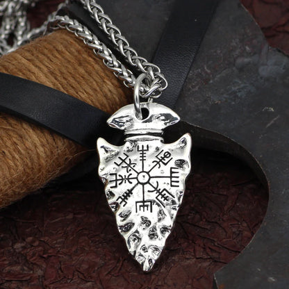 Stylish Alloy Compass Pendant Necklace in silver and ancient tin colors