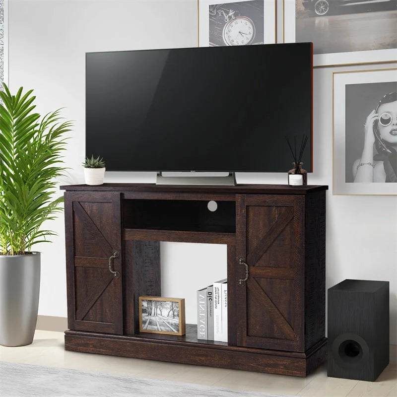 Vintage Wooden TV Cabinet in living room setting
