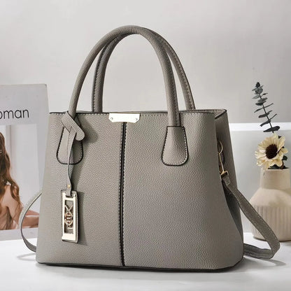 Soft PU leather large capacity shoulder bag in a horizontal square shape with an adjustable strap