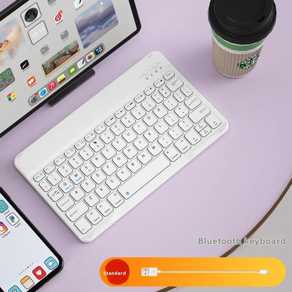 A wireless Bluetooth keyboard for tablets and PCs in a choice of colours including white, green, and pink.