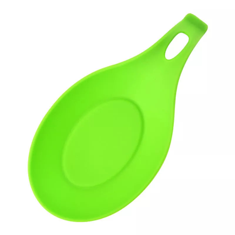 TPE silicone spoon mat in various colors for kitchen heat insulation and easy cleaning