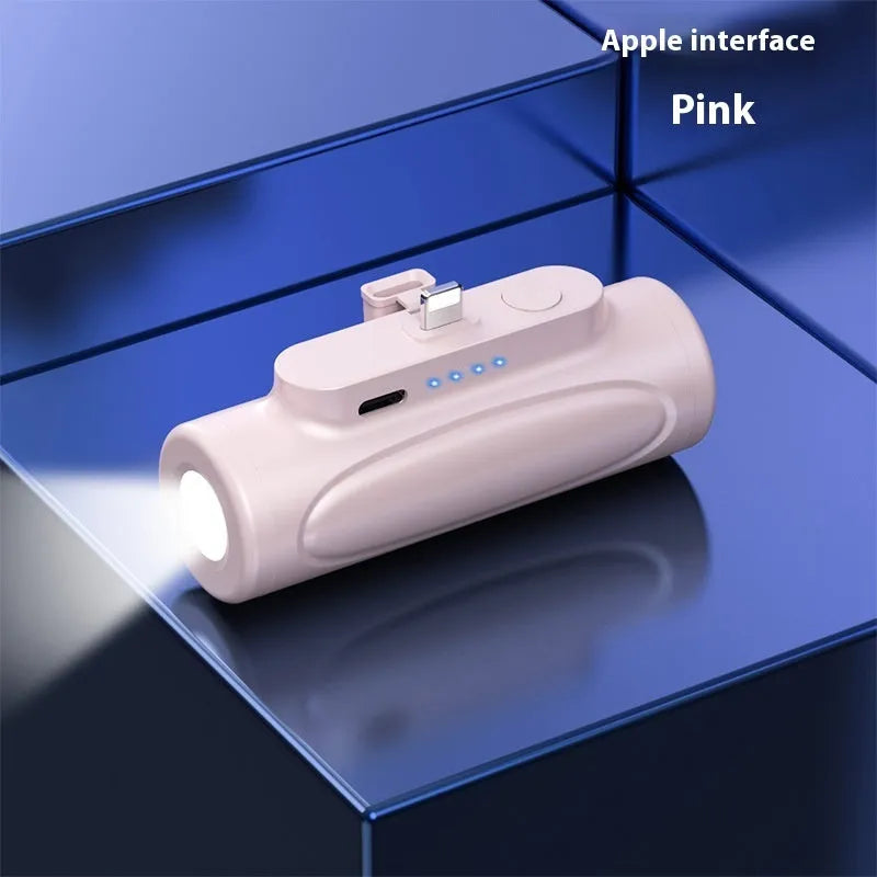 Black Creative Power Bank Glare Flashlight showing 5000mAh capacity and LED light, size 83x27x41mm