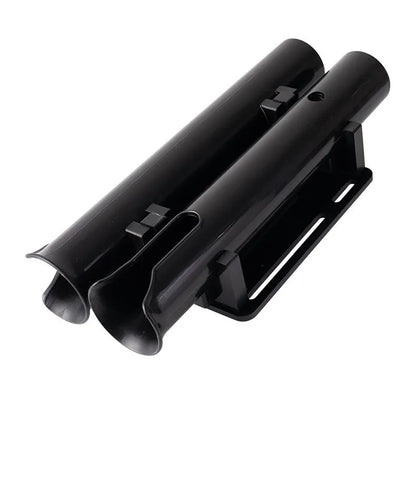 Plastic fishing rod rack with carbon clamp for motorcycle and electric bicycle mounting