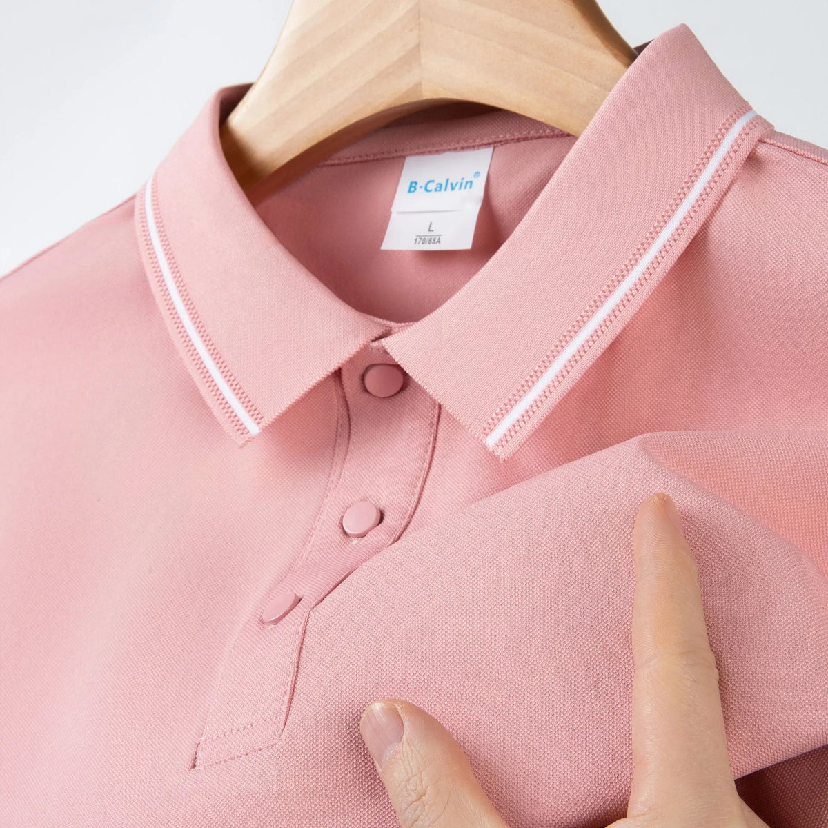 Cotton striped short sleeved workwear T-shirt in pink, navy blue and white, sizes S to 5XL