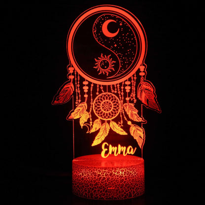3D LED night lamp with touch control black base and colourful cartoon design