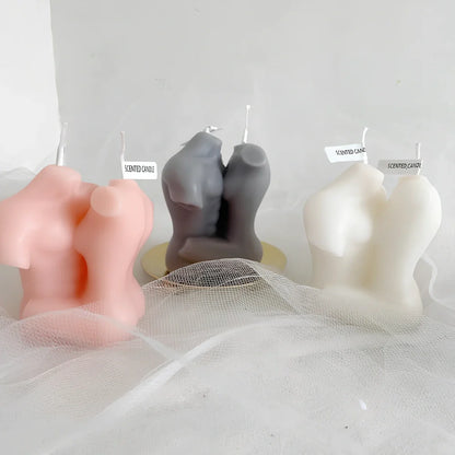 Cylindrical Embrace Fitting Aromatherapy Candle in white, 9cm diameter x 11cm height, soybean wax for steady 25-30 hour burn