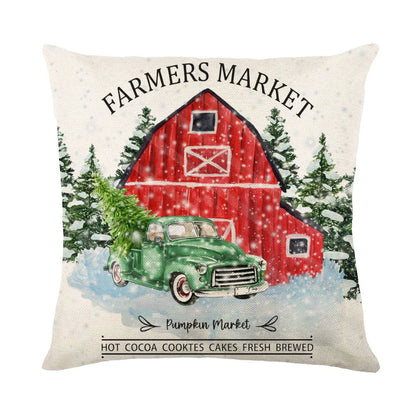 Festive throw pillow covers with various snowflake designs for Christmas home decor