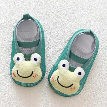 Non-slip baby shoes and socks with cartoon designs for infants and toddlers