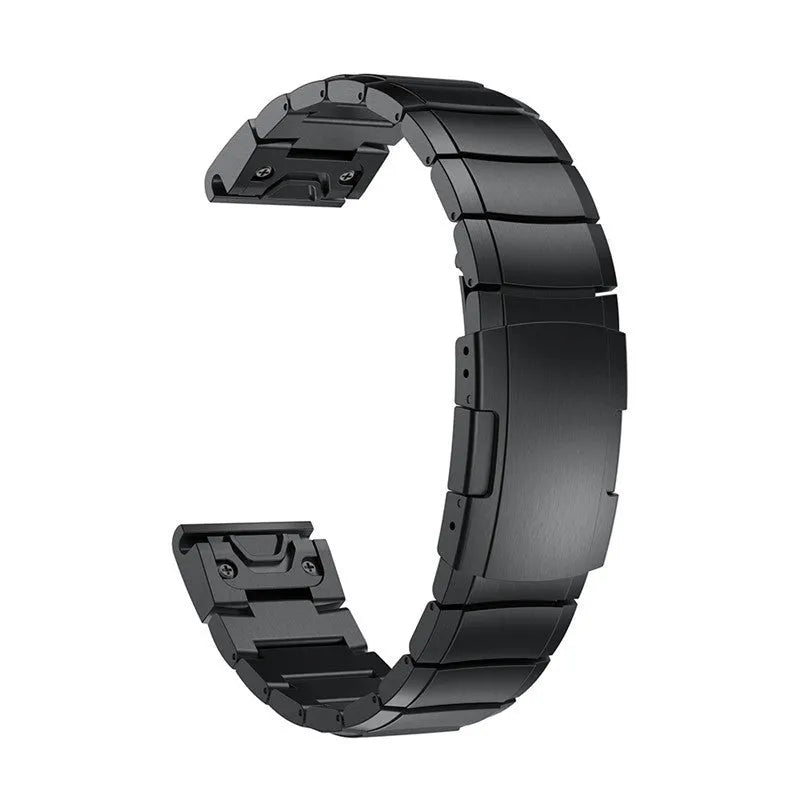 Stainless steel Garmin Fenix watch band in silver colour with straight buckle