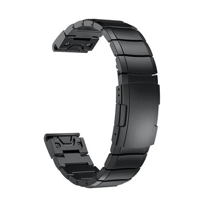 Stainless steel Garmin Fenix watch band in silver colour with straight buckle