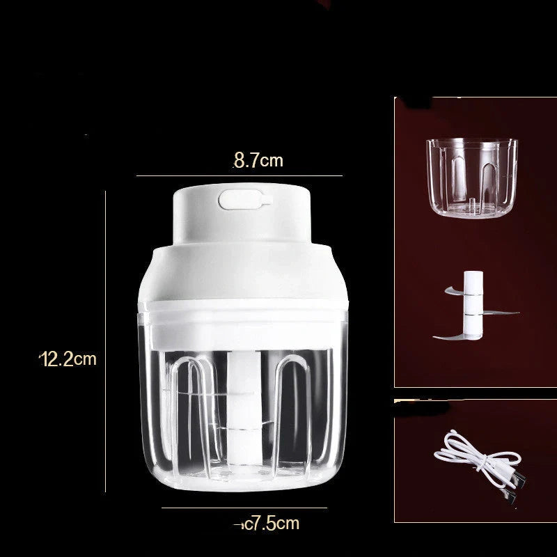 Mini Electric Garlic Masher with stainless steel blade and USB charging