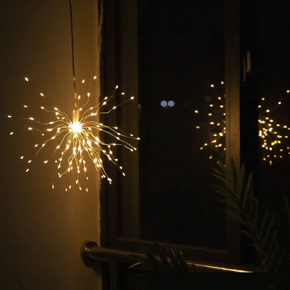Outdoor waterproof dandelion string lights with copper wire and remote control in colour and warm colour options