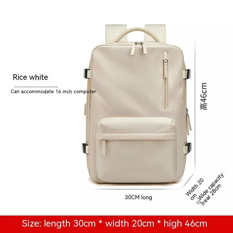 Expansion Backpack with Dry Wet Separation in Light Gray