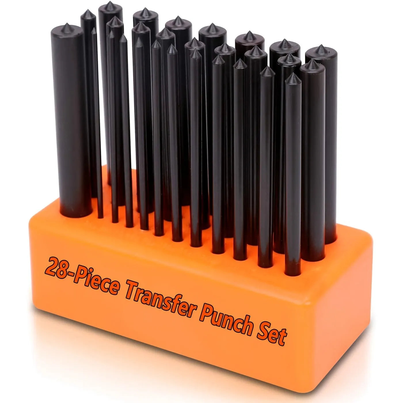 Orange punch needle tool with metal head for tufting and rug hooking crafts