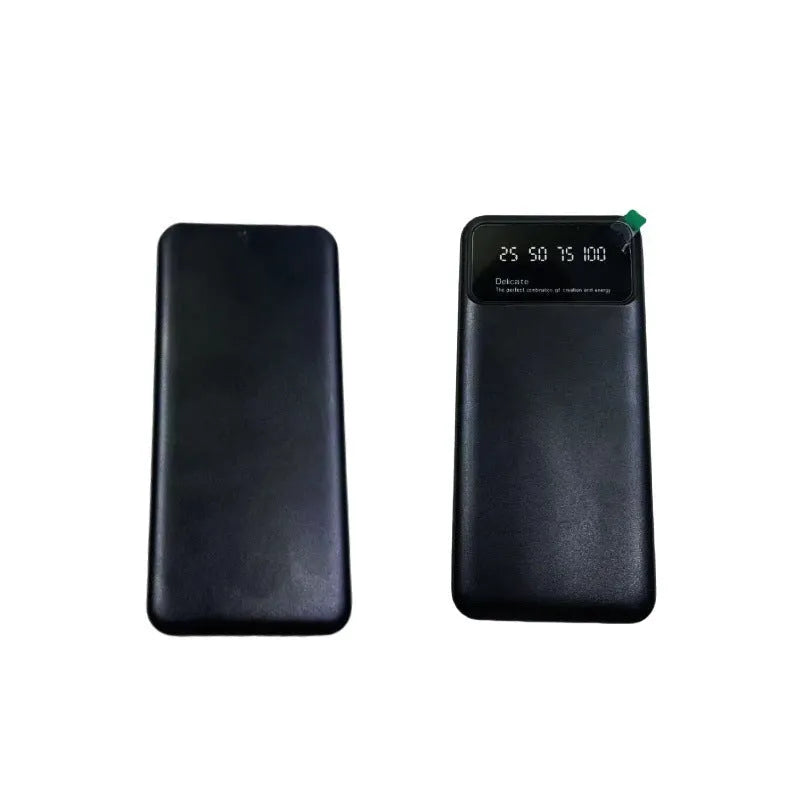 Black ultra-thin 10000 mAh power bank showing compact portable design
