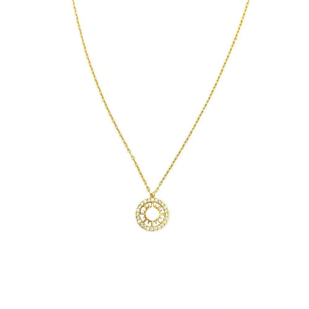 Silver Opal Celtic Moon and Sun Necklace with diamond treatment on 925 silver chain