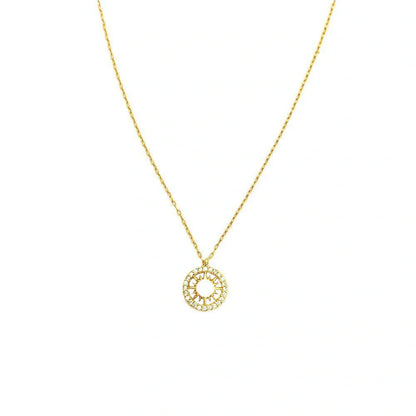 Silver Opal Celtic Moon and Sun Necklace with diamond treatment on 925 silver chain