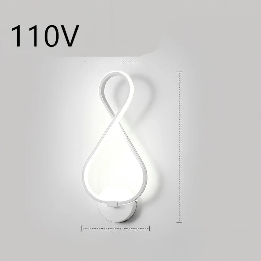 Nordic minimalist LED wall lamp in black with silicone shade, 220V for bedroom bedside use, 30000-hour lifespan