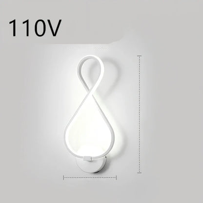 Nordic minimalist LED wall lamp in black with silicone shade, 220V for bedroom bedside use, 30000-hour lifespan