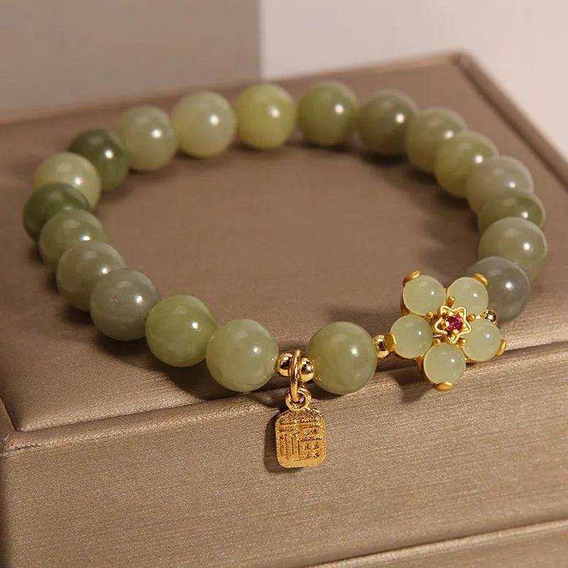 Women's bracelet crafted from alloy metal with casual style design featuring a distinctive grey jade stone as its decorative centrepiece, a simple fashion accessory suitable for everyday wear and gift giving.