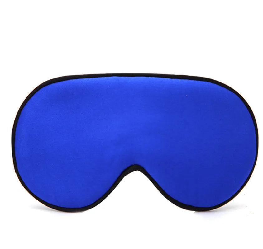 Double-sided mulberry silk eye mask showing 22cm by 11cm dimensions in navy blue colour