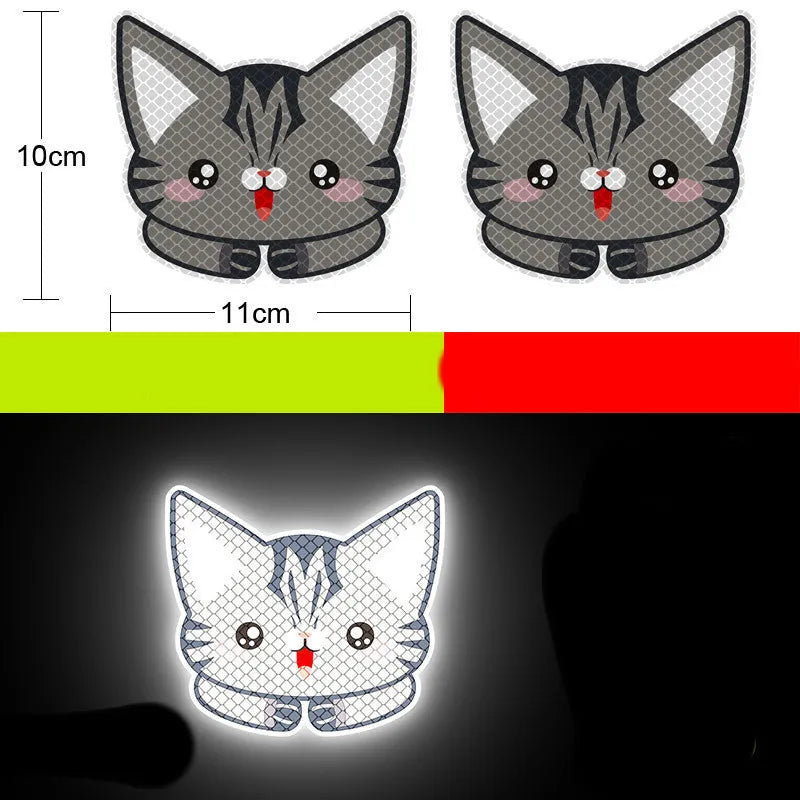 Reflective warning signs for automobiles and motorcycles with diamond film, 9cm by 5cm, in styles like Bucktooth melon seeds