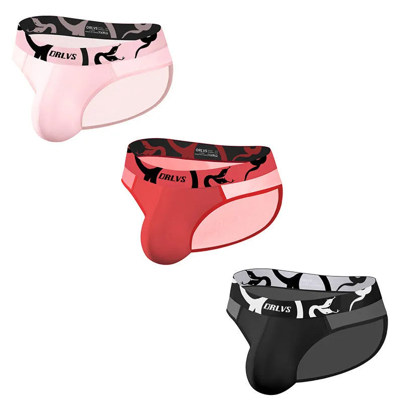 Men's low waist boxer shorts in breathable modal mesh, solid black, pink or red, sizes M to XXL