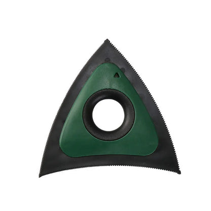 Triangular ABS pet hair remover brush in red, green or orange with bow-shaped handle and three gear densities