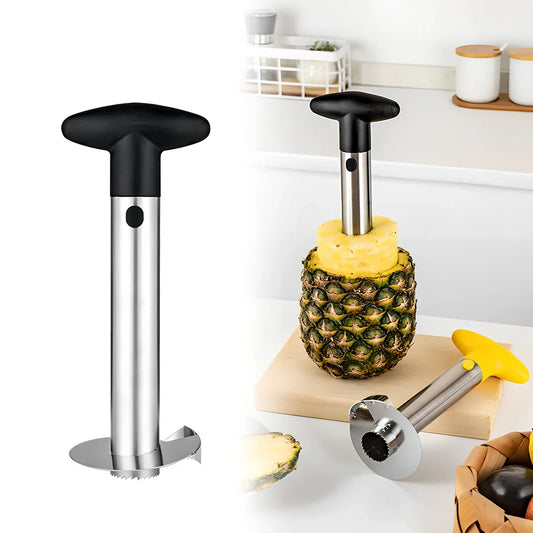 Black rotary stainless steel 304 pineapple knife peeler, 18cm long with 8cm blade for fruit peeling