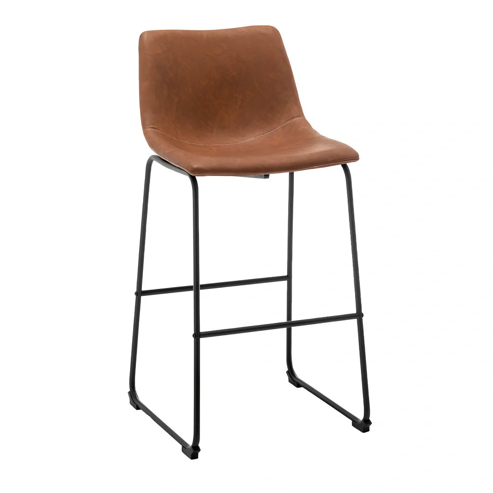 Scandinavian leather chair with height adjustment showing 60-80cm range and 45cm sitting width