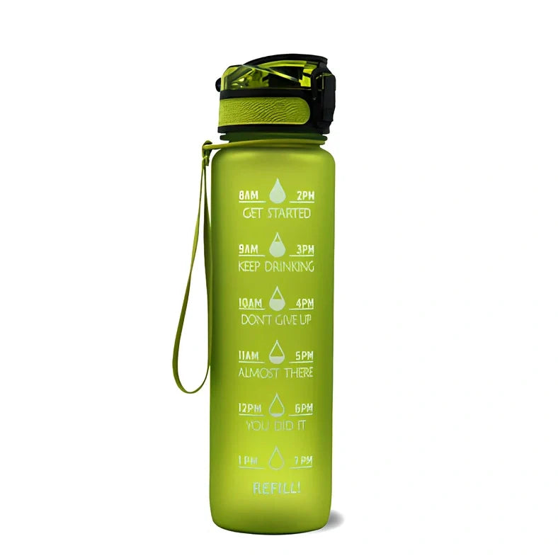 1000ml gradient sports water bottle with 29.5cm height and food-grade plastic construction