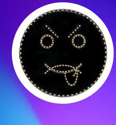 Black car rear window LED expression light showing smiley face with remote control