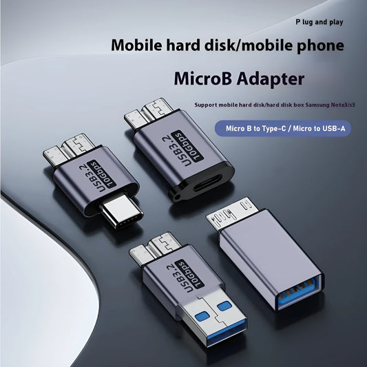 Micro USB to USB-C and USB-A adapter converter for data transfer and charging devices